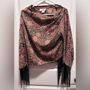 “Sterling Styles” Art Silk Bohemian cardigan top Wrap duster Festival tassel